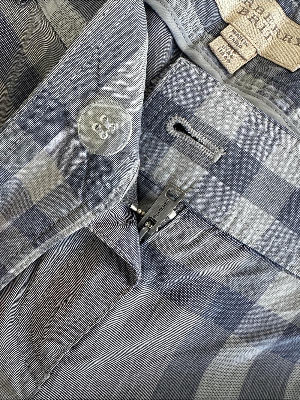 Burberry Blue Gray Plaid Women's Bermuda Shorts - Picture 5 of 5